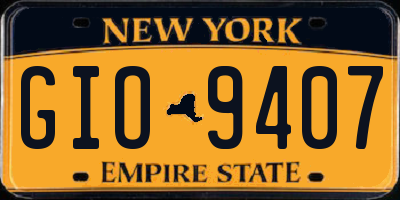 NY license plate GIO9407