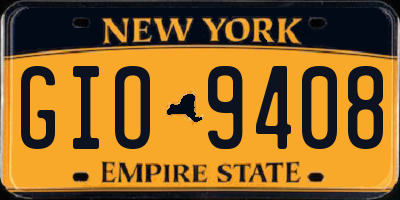 NY license plate GIO9408