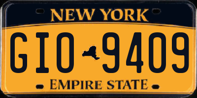 NY license plate GIO9409
