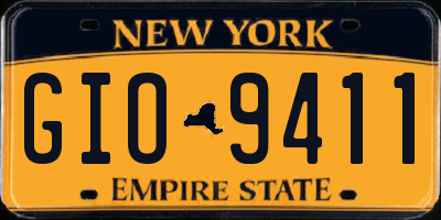 NY license plate GIO9411