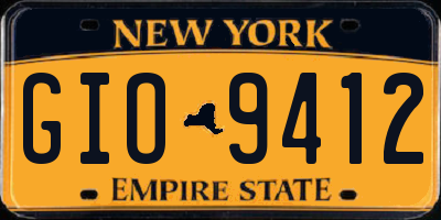 NY license plate GIO9412