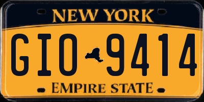 NY license plate GIO9414