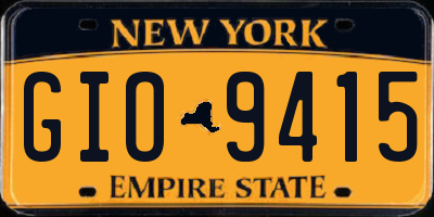 NY license plate GIO9415