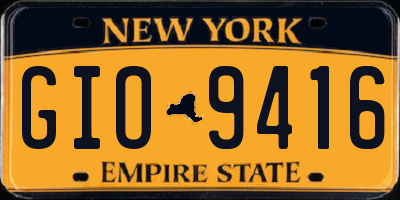 NY license plate GIO9416