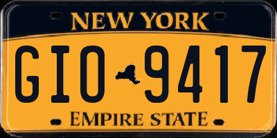 NY license plate GIO9417