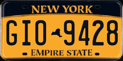 NY license plate GIO9428