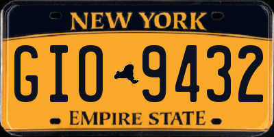 NY license plate GIO9432