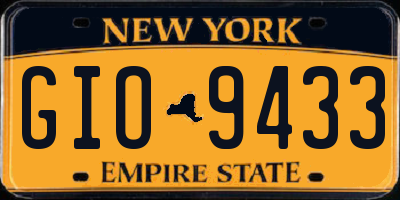 NY license plate GIO9433