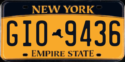 NY license plate GIO9436