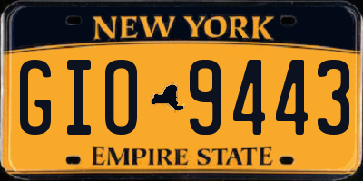 NY license plate GIO9443