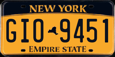 NY license plate GIO9451
