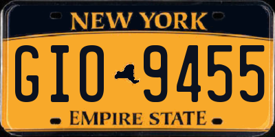 NY license plate GIO9455
