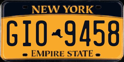NY license plate GIO9458