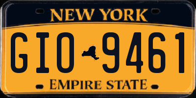 NY license plate GIO9461