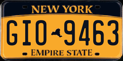NY license plate GIO9463