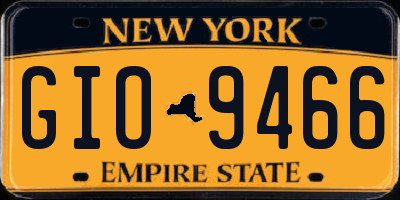 NY license plate GIO9466