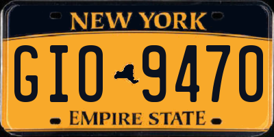 NY license plate GIO9470