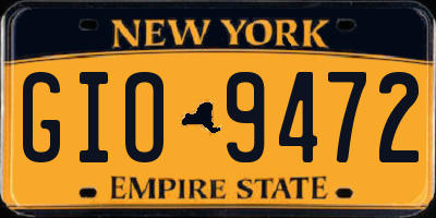 NY license plate GIO9472