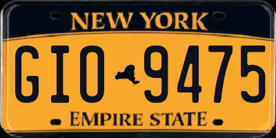 NY license plate GIO9475