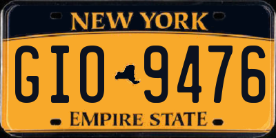 NY license plate GIO9476