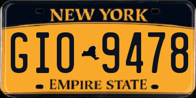 NY license plate GIO9478