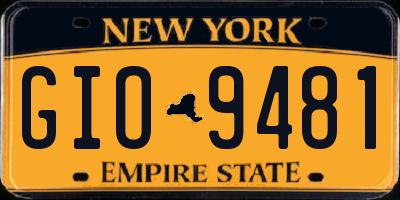 NY license plate GIO9481