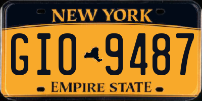 NY license plate GIO9487