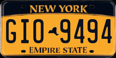 NY license plate GIO9494