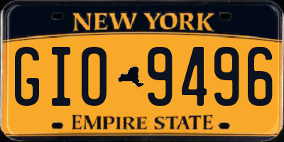 NY license plate GIO9496