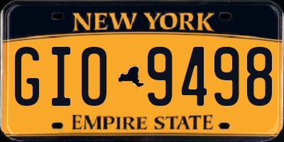 NY license plate GIO9498