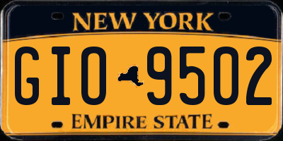 NY license plate GIO9502