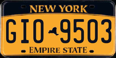NY license plate GIO9503