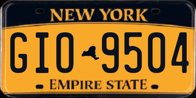 NY license plate GIO9504