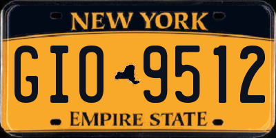 NY license plate GIO9512