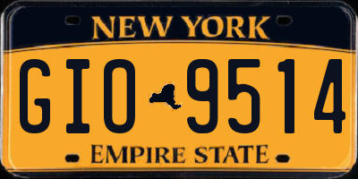 NY license plate GIO9514