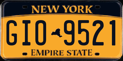 NY license plate GIO9521