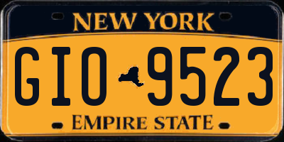NY license plate GIO9523