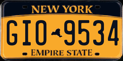 NY license plate GIO9534