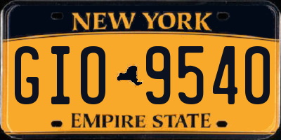 NY license plate GIO9540