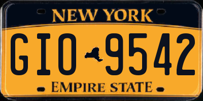 NY license plate GIO9542