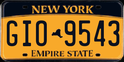 NY license plate GIO9543