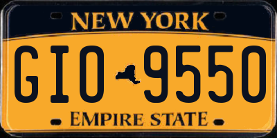 NY license plate GIO9550