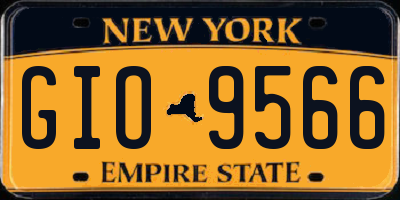 NY license plate GIO9566