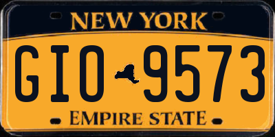 NY license plate GIO9573