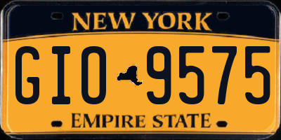 NY license plate GIO9575