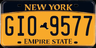 NY license plate GIO9577