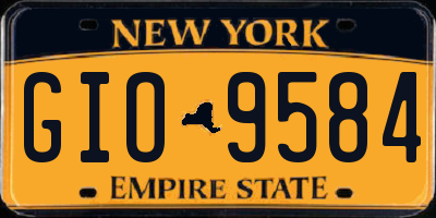 NY license plate GIO9584