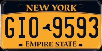 NY license plate GIO9593