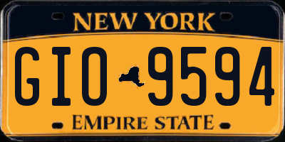 NY license plate GIO9594