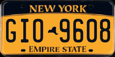 NY license plate GIO9608
